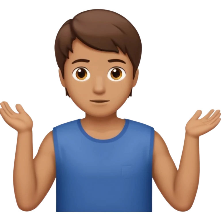 Guy shrugging his shoulder with 6 on one and 7 on the other emoji