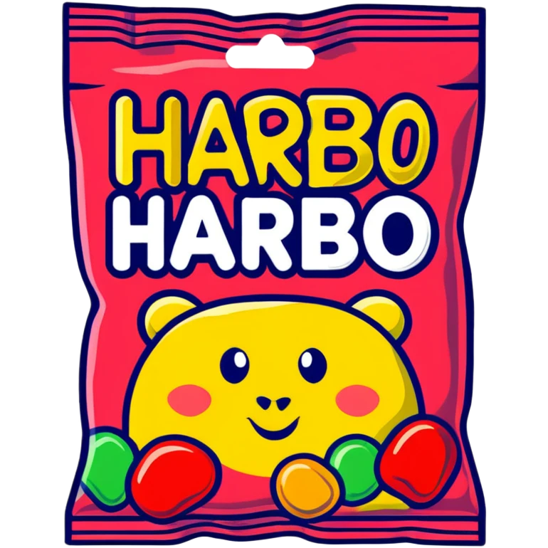 Colorful Haribo gummy candy package emoji