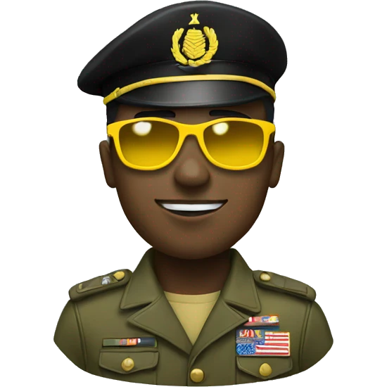 black solider with yellow sunglasses emoji