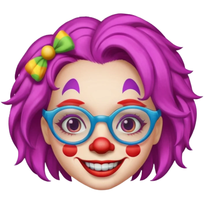 female Clown with glasses emoji
