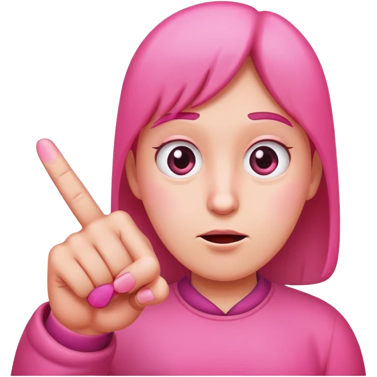 Basic pink rude finger  emoji