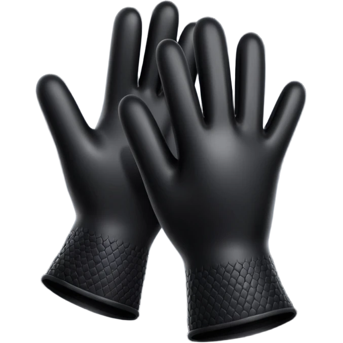 Black rubber gloves  emoji