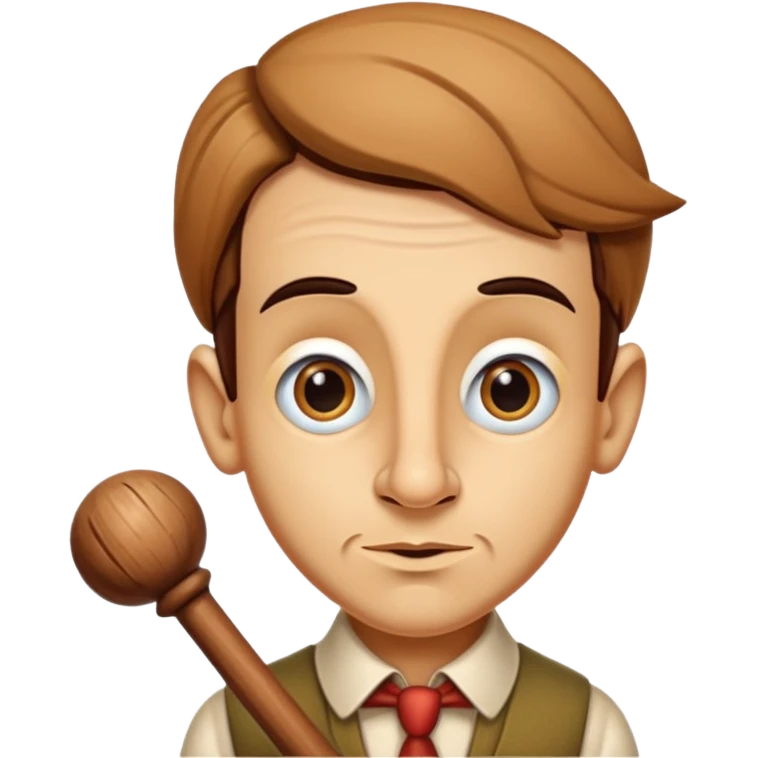 pinocchio liar with a long narrow nose of wood emoji