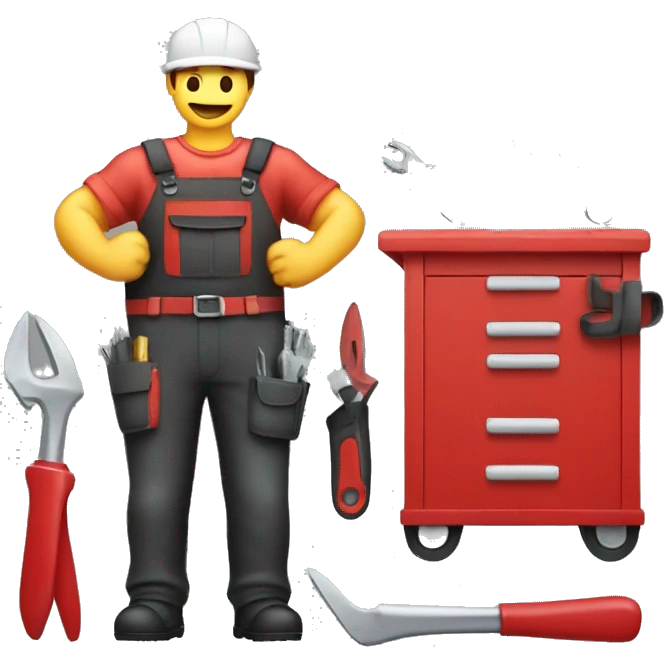 admin red color with mechanic tools emoji