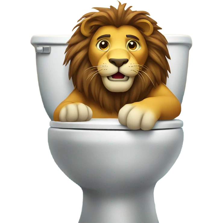 A lion on the toilet emoji