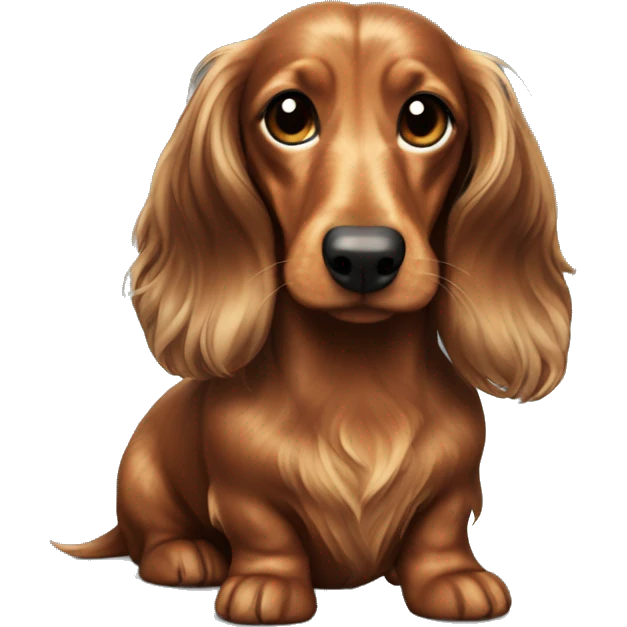 long-haired brown marble dachshund emoji