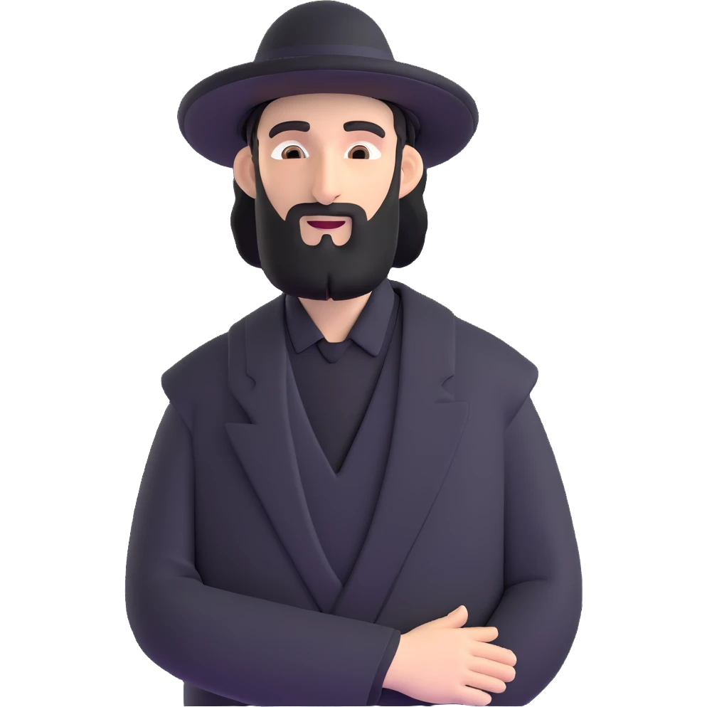 Jewish Haredi man with traditional black attire, hat, and payot emoji