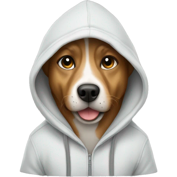 Dog wearing hoodie emoji