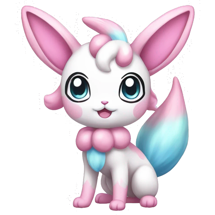 Kawaii Pastel Shiny Sylveon Full Body emoji