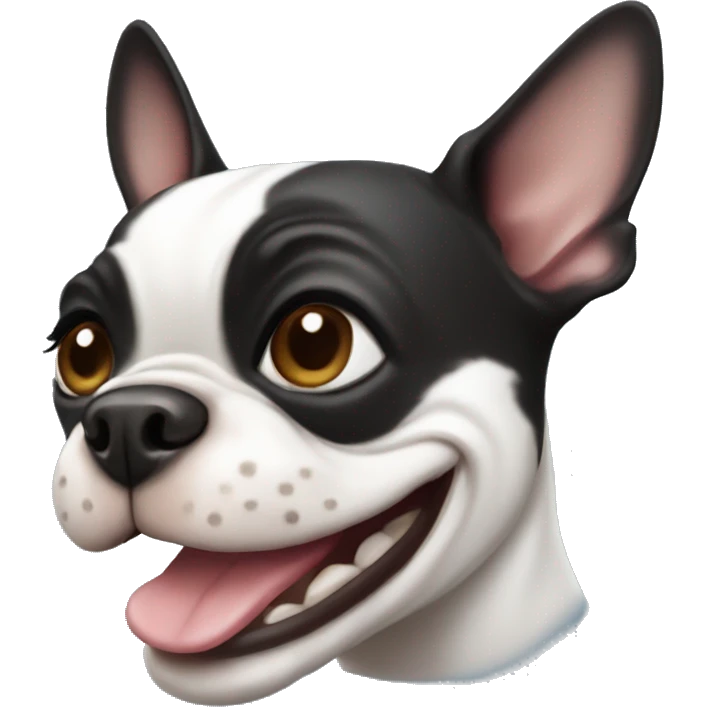 Boston terrier smiling  emoji