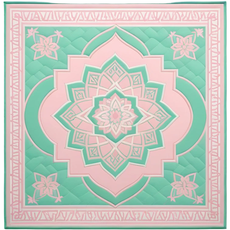islamic Muslim prayer mat light pink and mint emoji