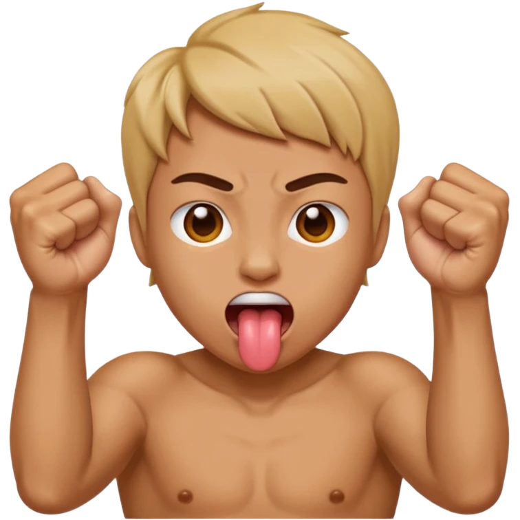Tongue out face with two fists together in front of face emoji