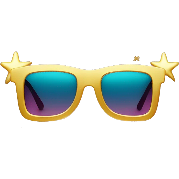 Un mono con una corona dorada.
	•	Gafas de sol rosadas con estrellas en lugar de lentes.
	•	Una máscara azul en la boca.
	•	Fondo turquesa. emoji