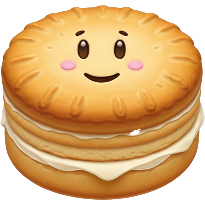 plain fluffy American biscuit, golden brown emoji