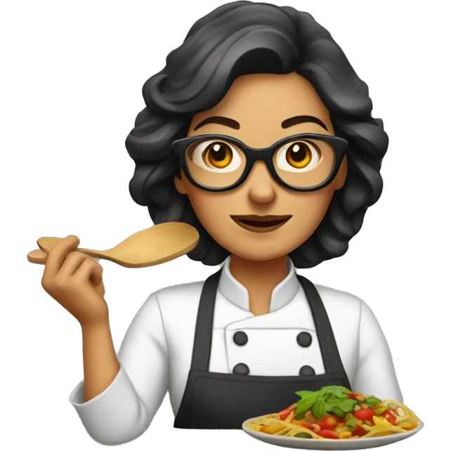 mexican lady with glasses cooking emoji
