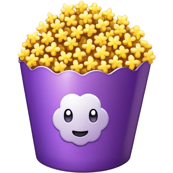 Glitter purple and yellow popcorn  emoji