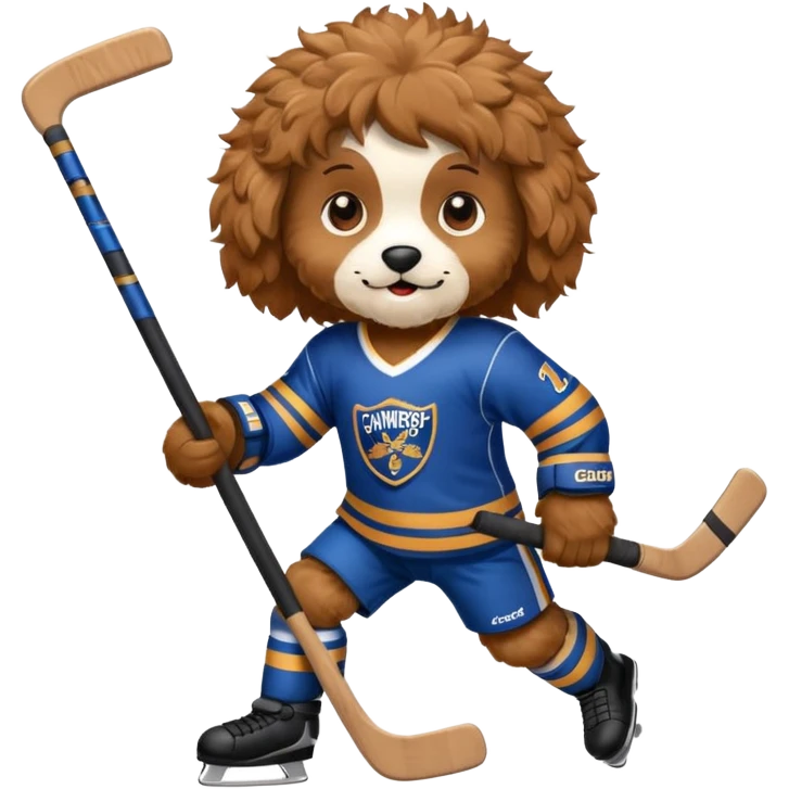 cavapoo playing hockey emoji