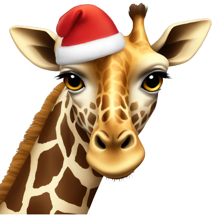 giraffe wearing santa hat  emoji