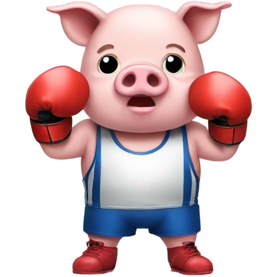 Pig wearing boxing gloves emoji