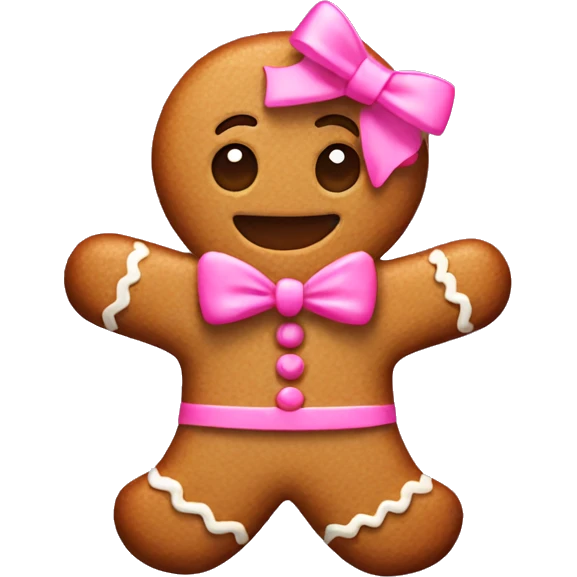 gingerbread with a pink bow emoji