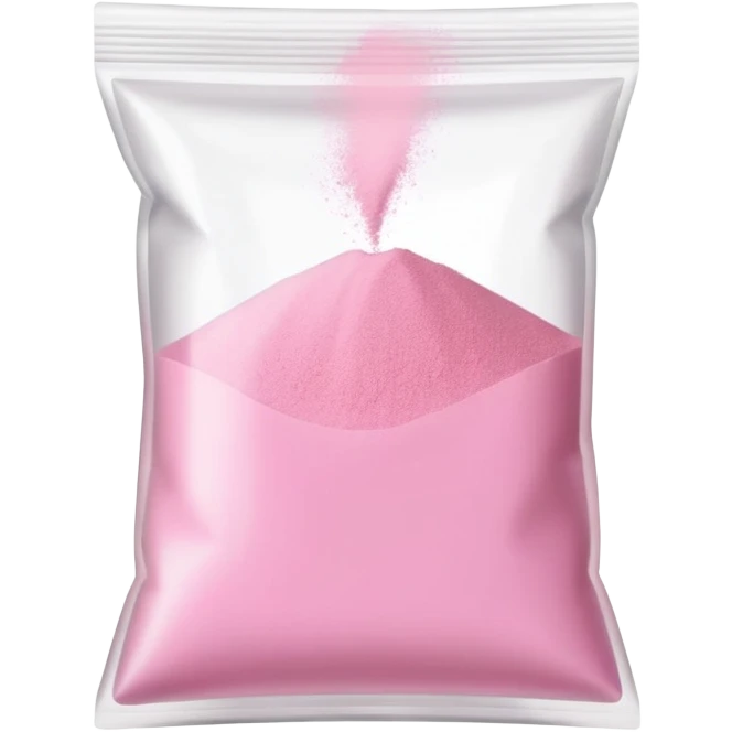 Pink powered in a small baggie  emoji