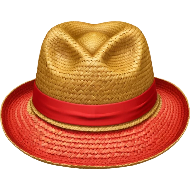 Straw hat with red band emoji