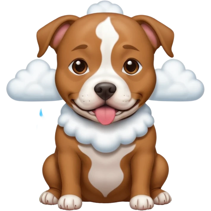brown pit bull dog with  burp cloud  emoji