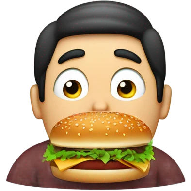 hombre obeso comiendo una hamburguesa emoji