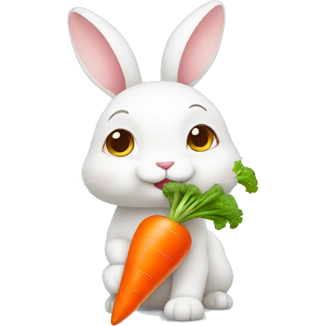 cute rabbit with carrot emoji