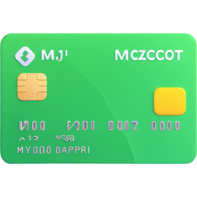 debit card emoji in light green color emoji