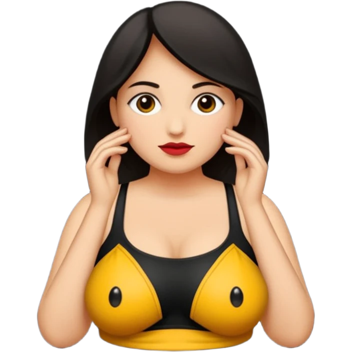 Quiero que crees un emoji tipo 🚷 Pero reemplaza a la persona por una silueta de una mujer obesa emoji