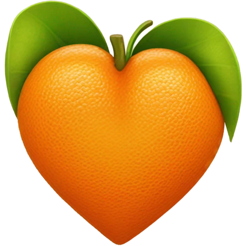 Tangerine cute heart emoji