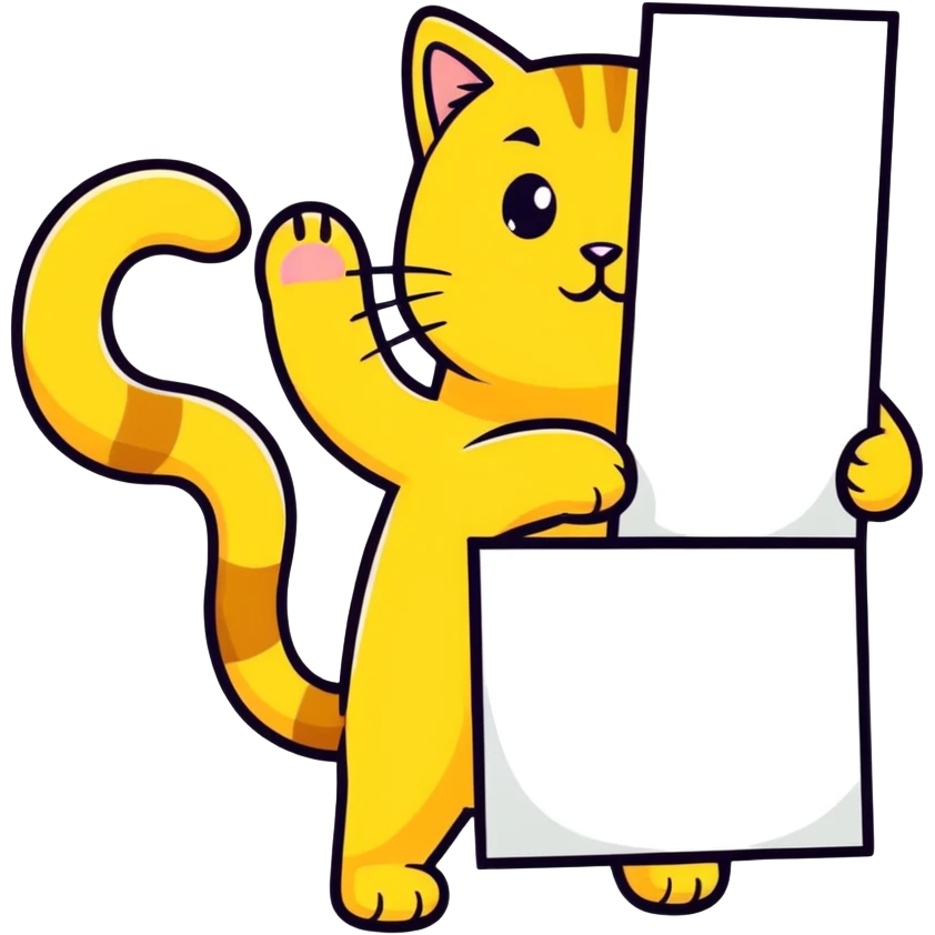 Yellow Cat with big empty sign emoji