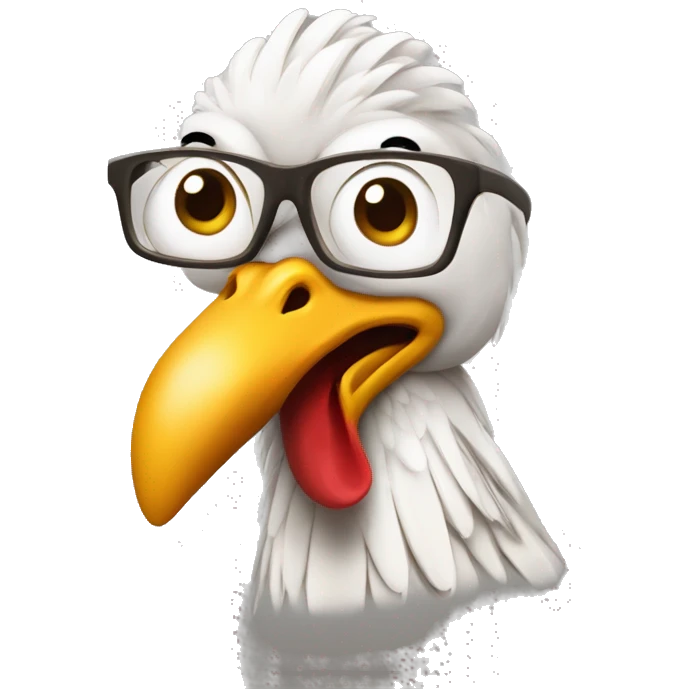 pollo con un reggiseno di cocco e una sigaretta  emoji