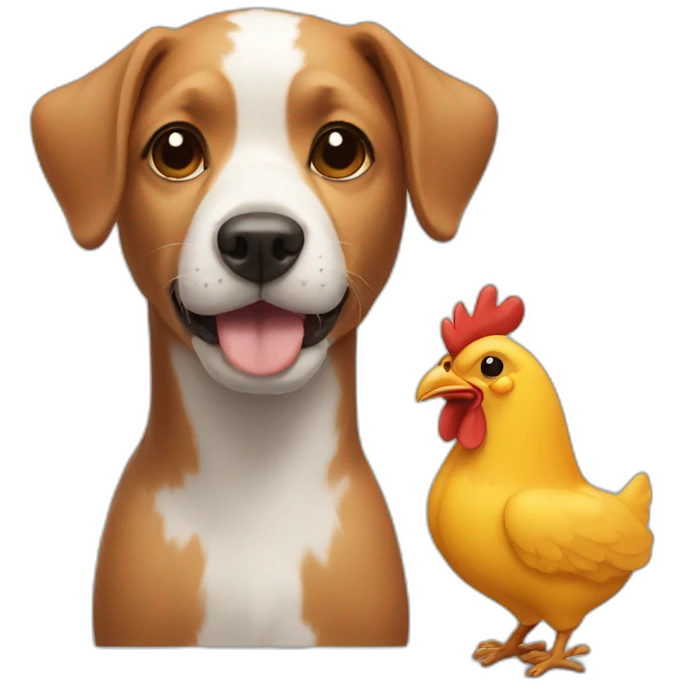 dog and chicken emoji