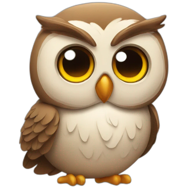 Owl with sweat emoji