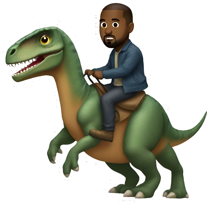 Kanye riding dinosaur emoji