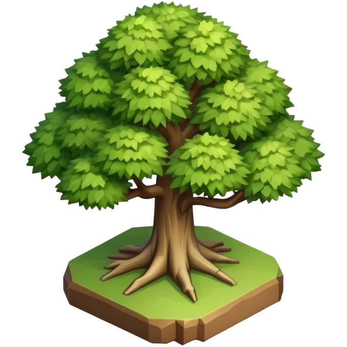 isometric rugged small low detail tree emoji