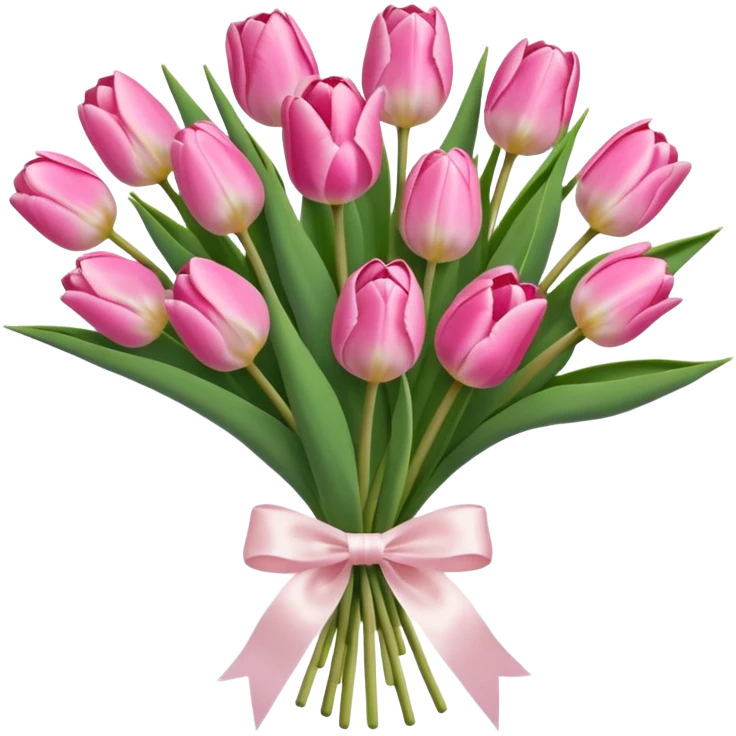 Coquette pink tulips bouquet emoji