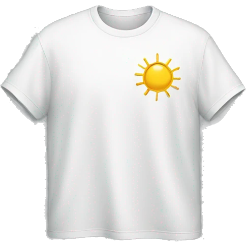 white tshirt with weather sign emoji