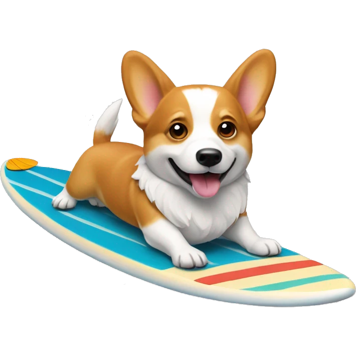 Corgi riding a surfboard emoji