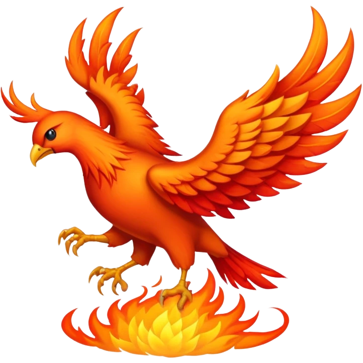 Phoenix en feu qui renaît de ses cendre  emoji