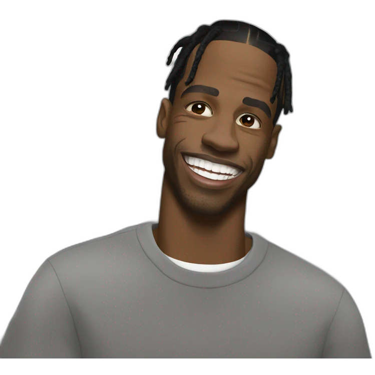 Travis Scott en train de rire emoji