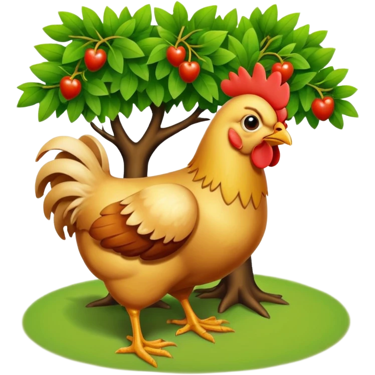 make the chicken bigger and remove the leaves from the tree emoji