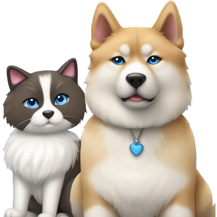 Akita inu with Ragdoll emoji