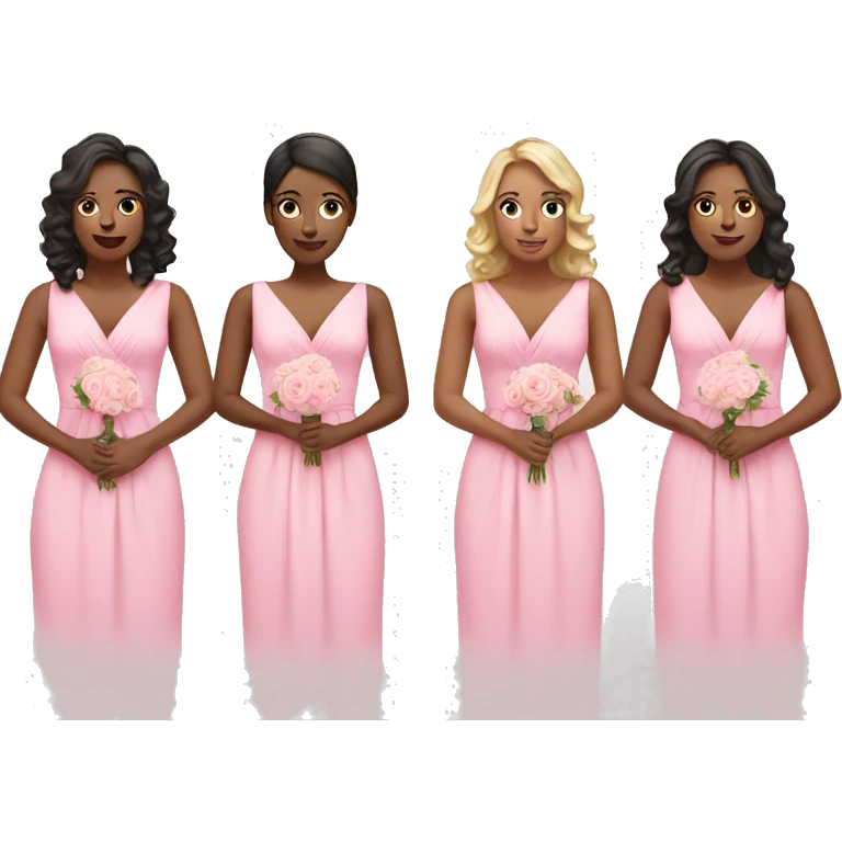 bridesmaids all in pink emoji