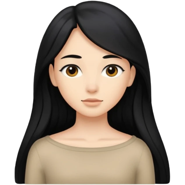  pero cámbiale el pelo largo por uno corto no tan corto que le llegue a los hombros pero con el pelo negro  emoji