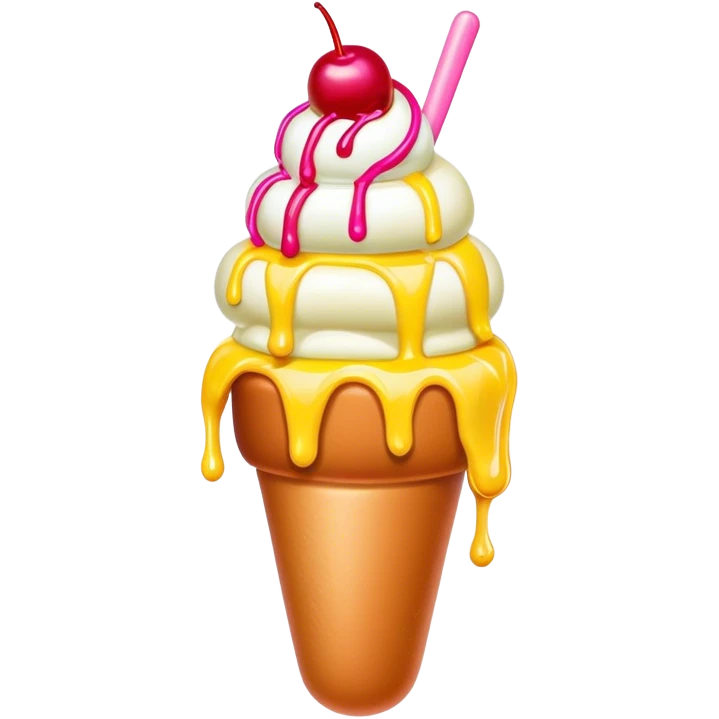 Meltei g neon  ice cream hot dog sundae emoji