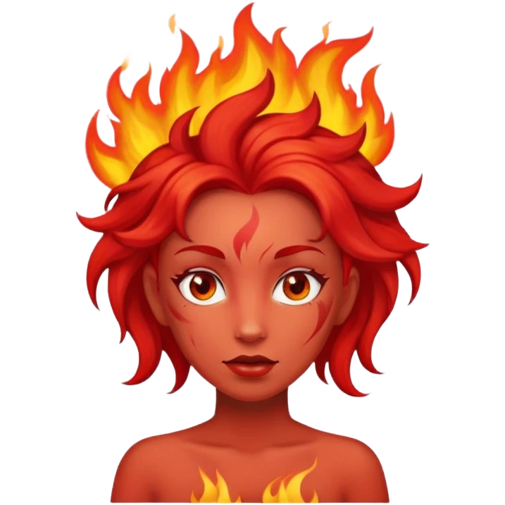 Red fire lady emoji