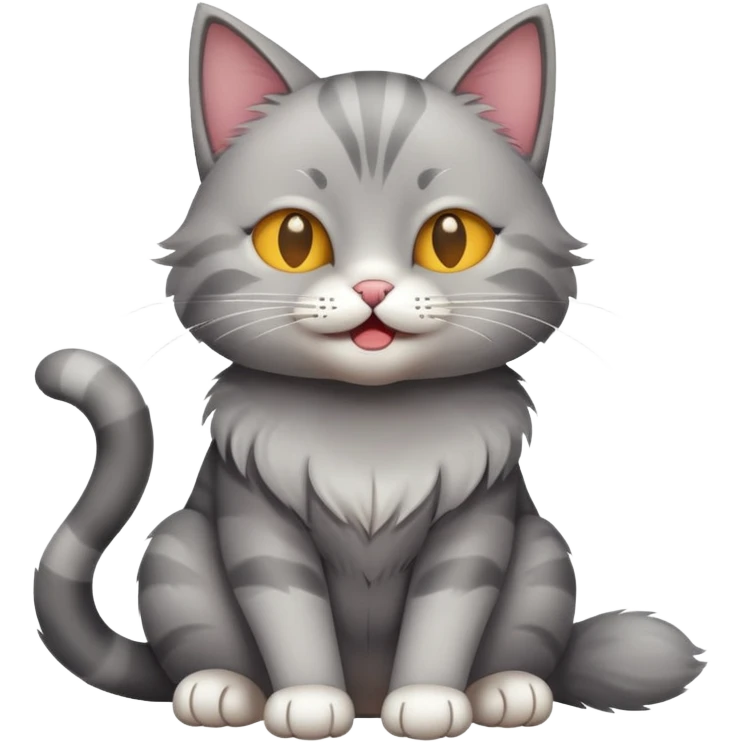 cat full body sitting winking emoji